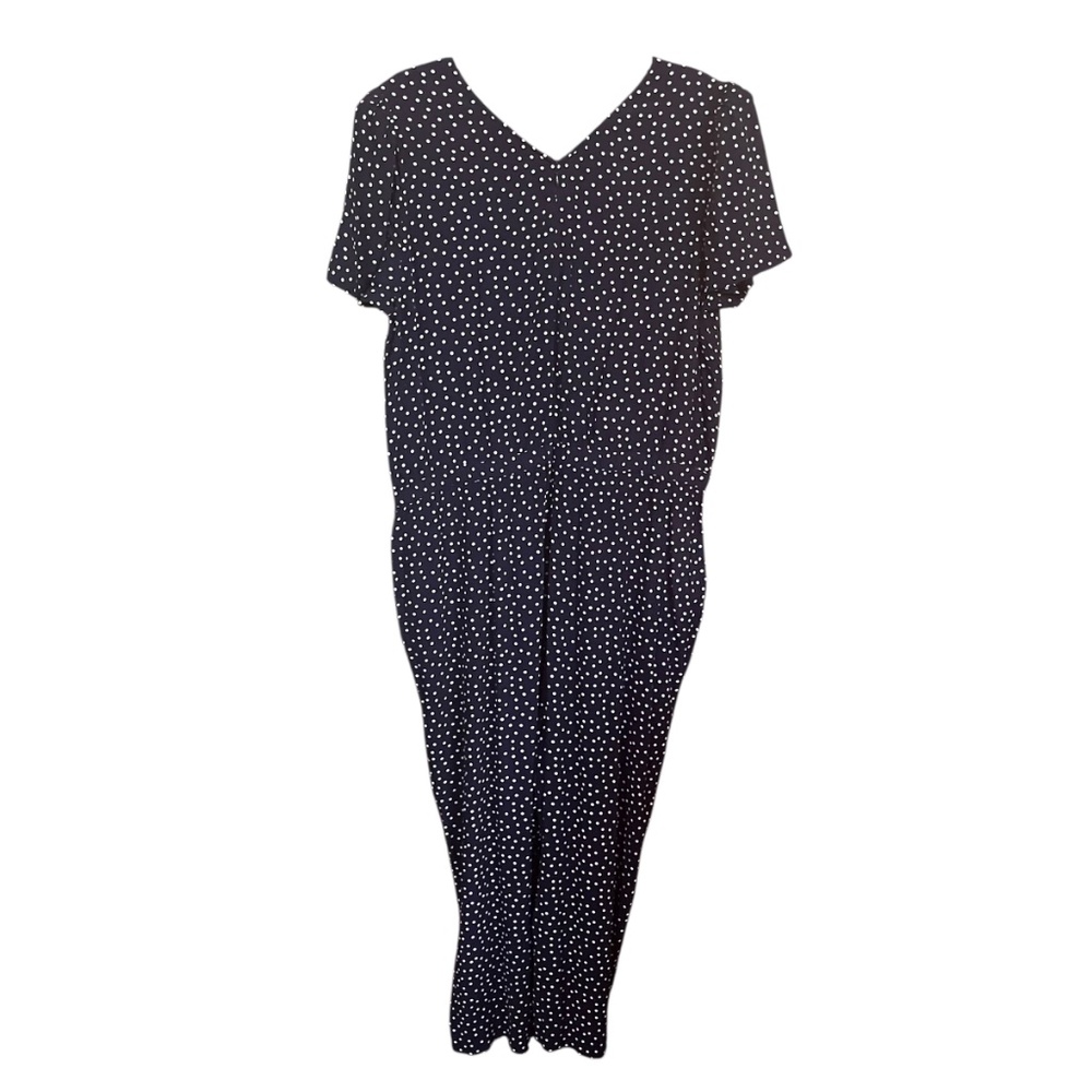 Talbots Navy Polka Dot Jumpsuit - Picture 3 of 13